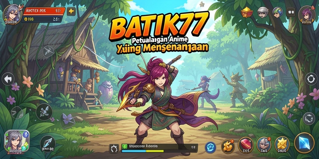 Tangkapan layar utama BATIK77 menampilkan aksi dinamis karakter Anime.