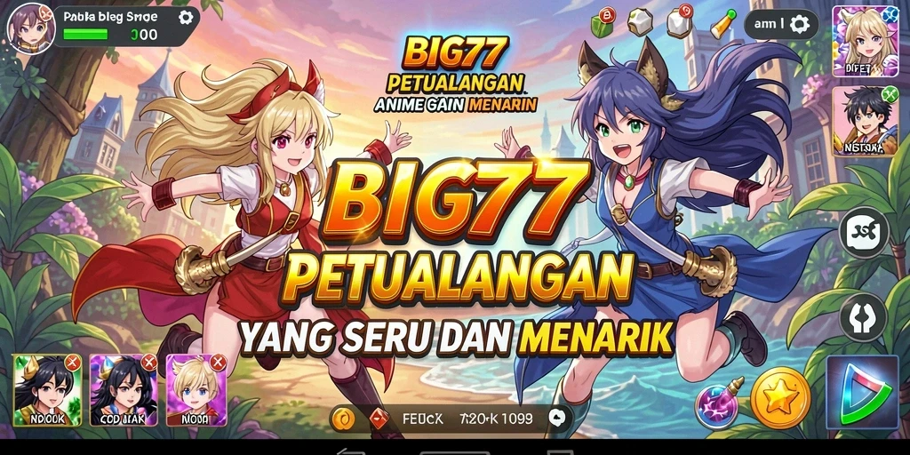 Screenshot menampilkan aksi seru dalam permainan Anime BIG77.