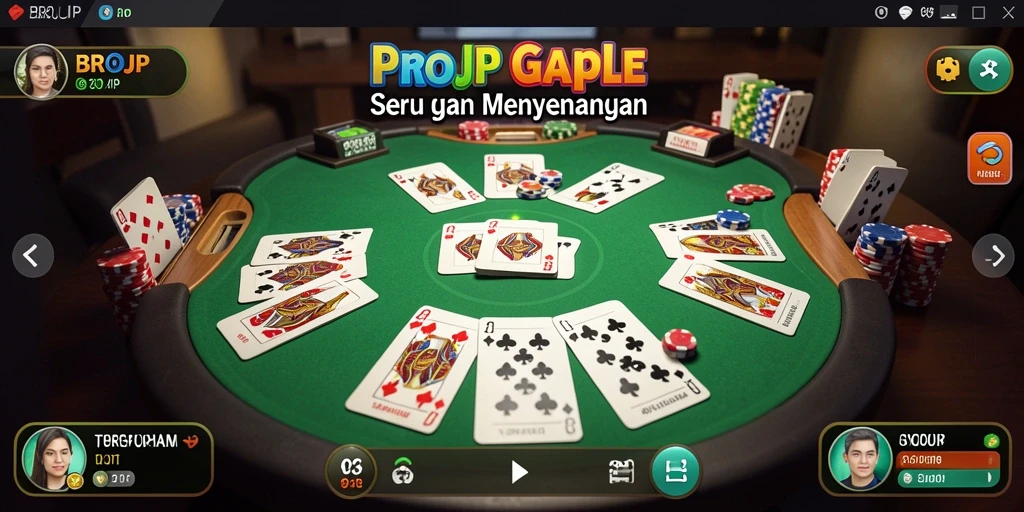 Tampilan gameplay seru permainan gaple BROJP.