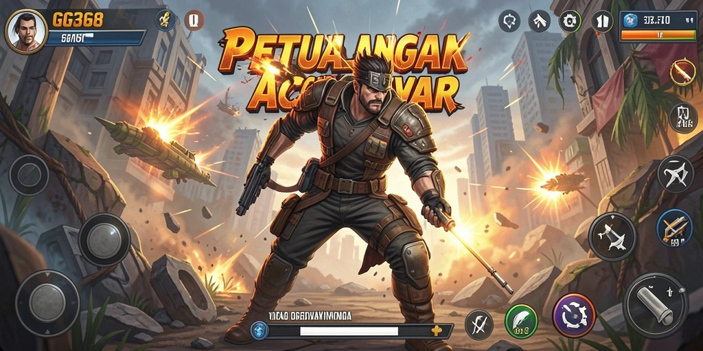Tangkapan layar utama GG368 menampilkan momen pertempuran seru.