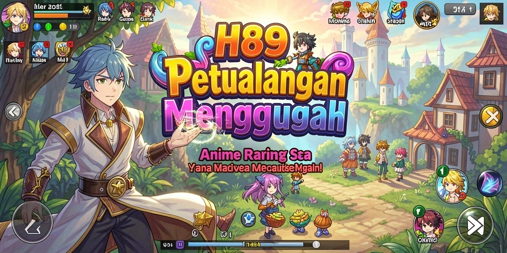 Gameplay H89 menampilkan pertempuran dinamis dan interaksi karakter Anime.