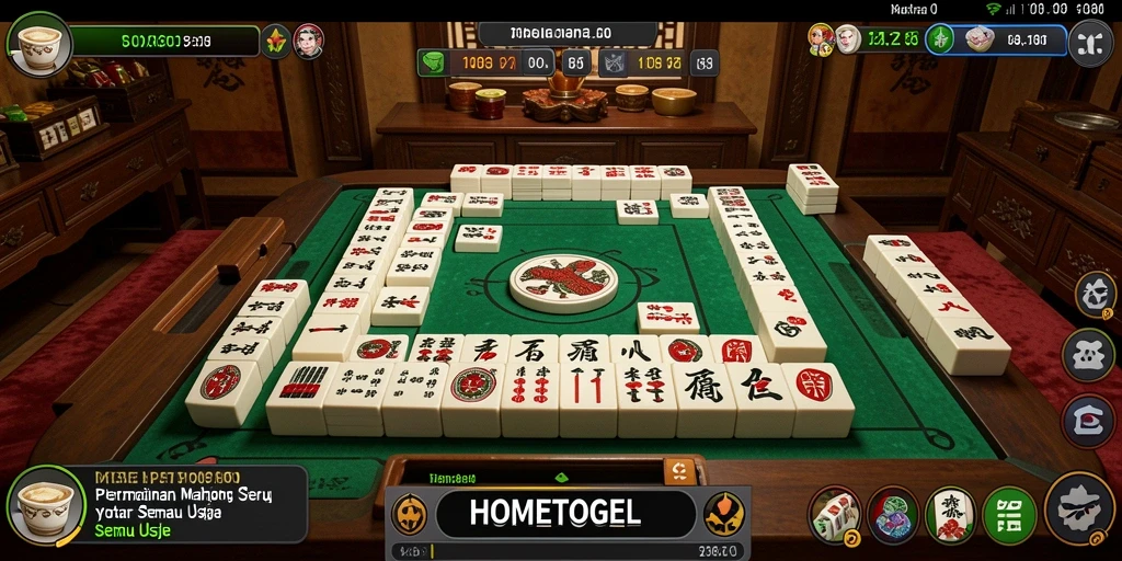 Screenshot gameplay <strong>HOMETOGEL</strong> menampilkan momen seru menghimpun ubin Mahjong.