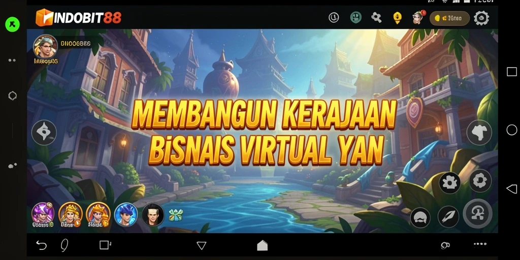Screenshot gameplay INDOBIT88 yang menunjukkan pembangunan bisnis yang strategis.