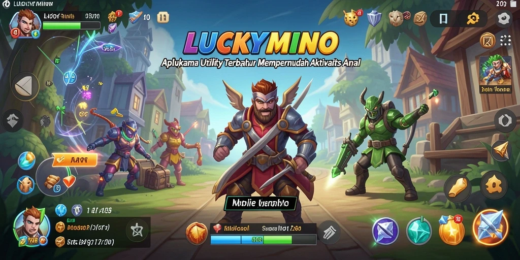 Tangkapan layar utama dari LUCKYMINO yang menunjukkan antarmuka aplikasi Utility.