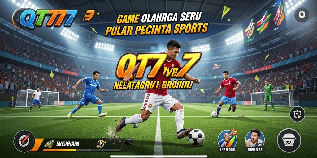 Screenshot menunjukkan aksi intens dalam pertandingan olahraga yang mendebarkan.