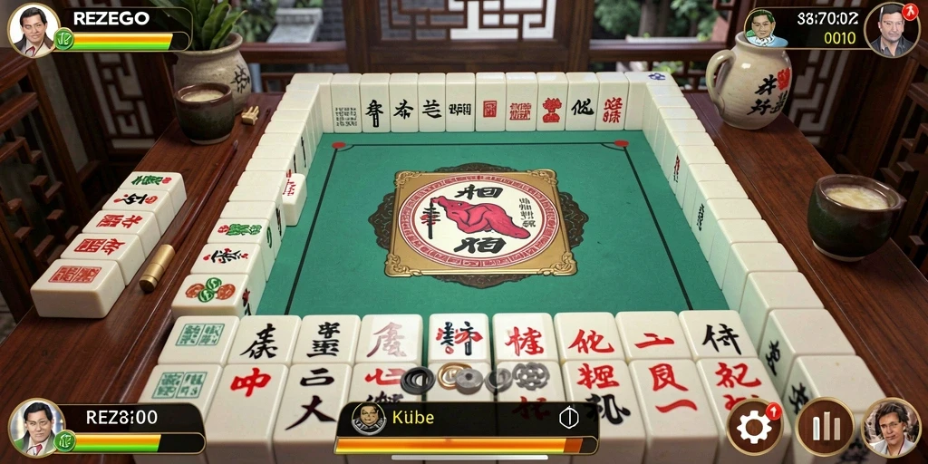 Screenshot gameplay REZEGO menampilkan tantangan permainan Mahjong yang seru.