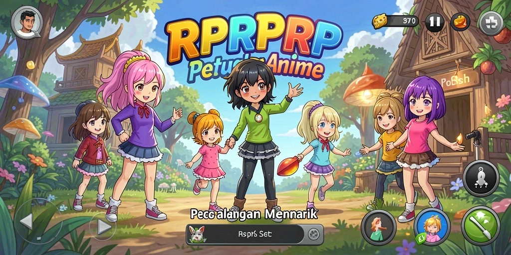 Tampilan gameplay RPRPRP menampilkan aksi seru dengan karakter anime.