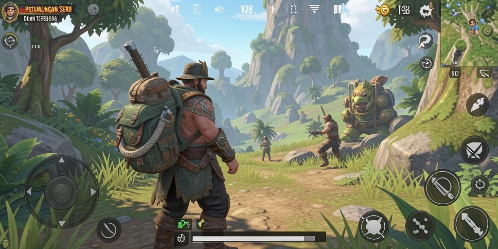 Gameplay V98 menampilkan dunia terbuka yang luas dan menakjubkan.