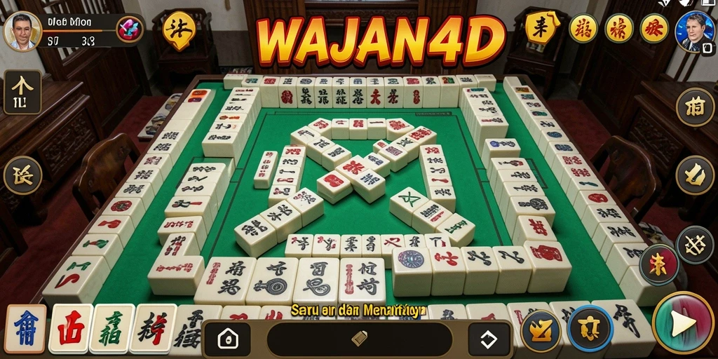 Tampilan gameplay menarik dari WAJAN4D yang penuh strategi Mahjong.