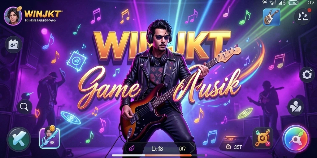 Tampilan Gameplay <strong>WINJKT</strong> dengan berbagai pilihan lagu dan mode permainan menarik.