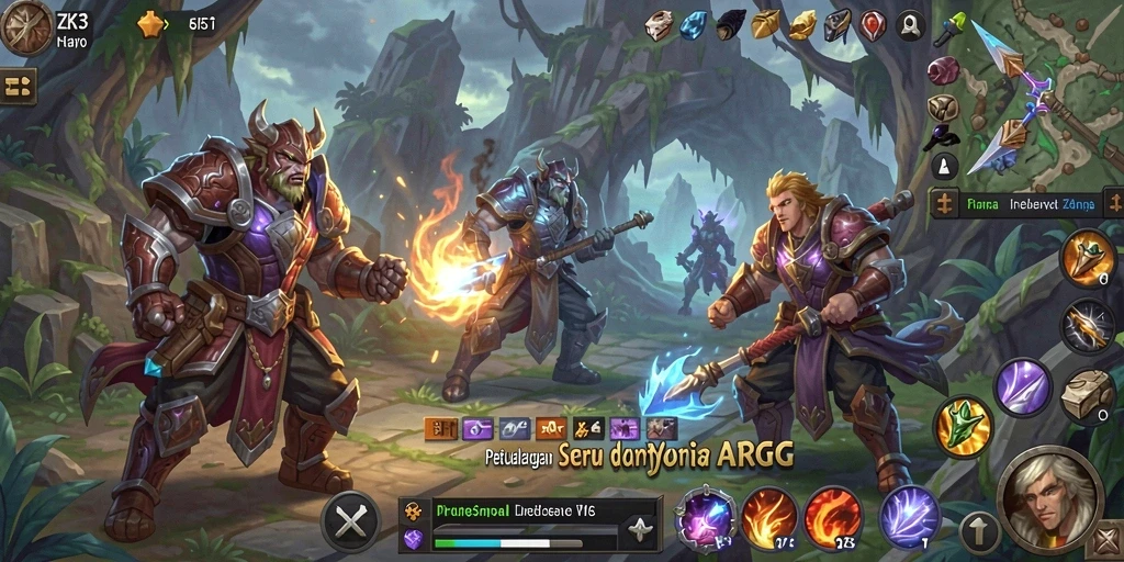Tampilan menarik gameplay ARPG ZK3 dengan karakter yang dinamis.